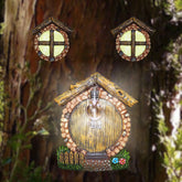 Fairy Garden Accessories: Mini Windows and Doors with Lights, Wooden Fence